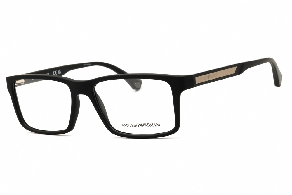 NWT Emporio Armani EA3038-5063 Black Rectangle 54mm Glasses